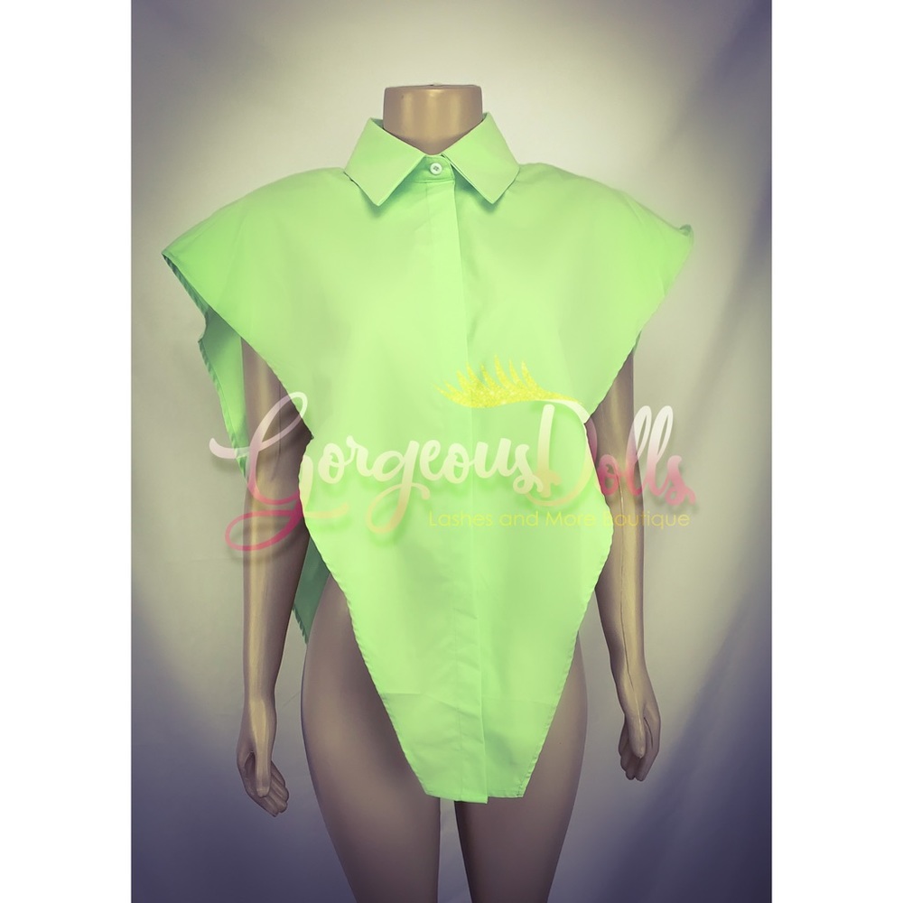 Gorgeous Dolls Button Down Sideless Poncho Shirt